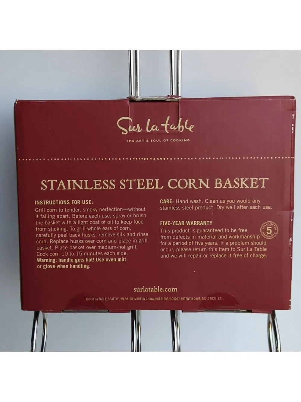 New Sur‎ La Table Silver Corn Basket